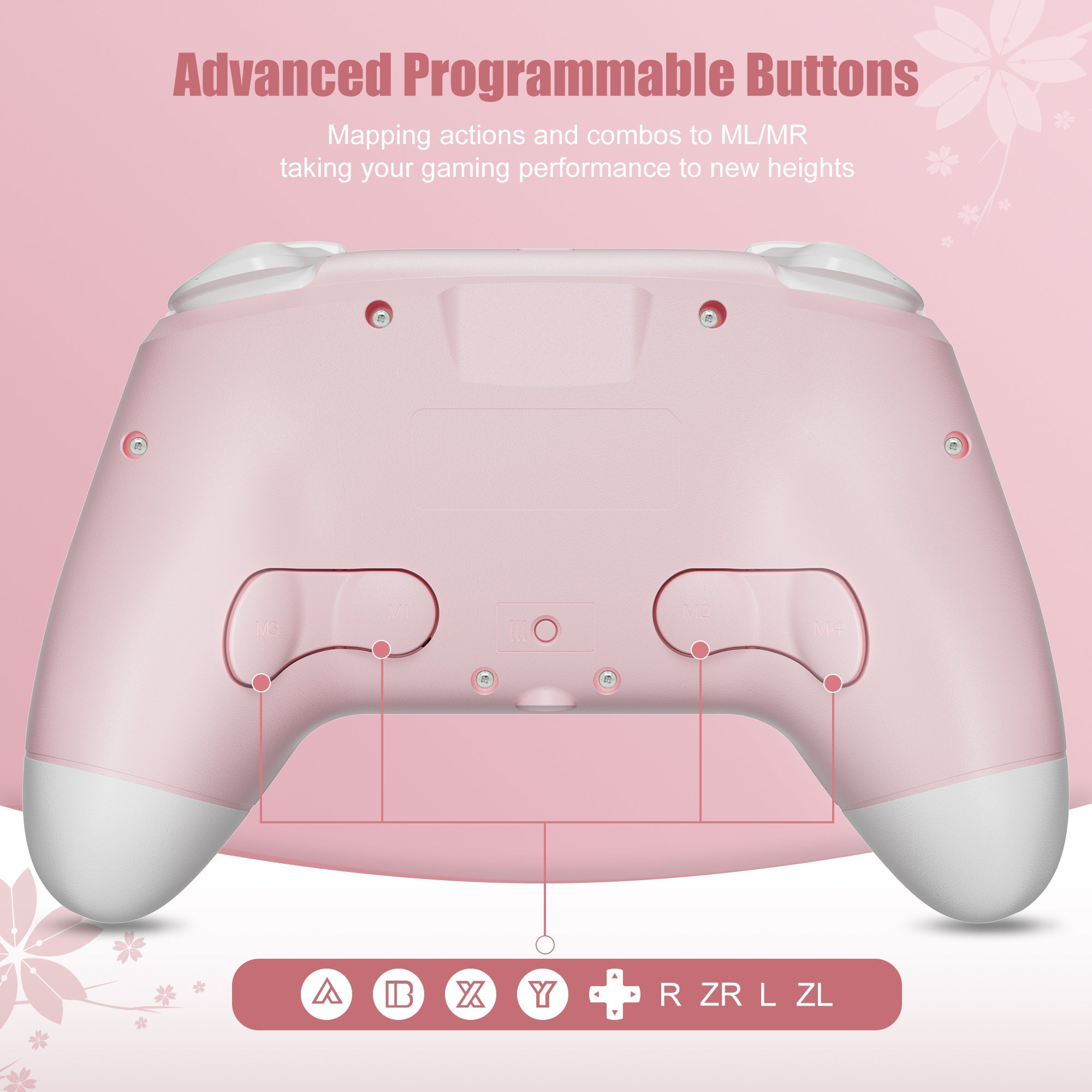Mytrix Sakura Pink Cherry Wireless Switch Pro Controller for Nintendo Switch, the Newest Switch OLED, and Switch Lite Mytrix Sakura Pink Cherry Wireless Switch Pro Controller for Nintendo Switch, the Newest Switch OLED, and Switch Lite
